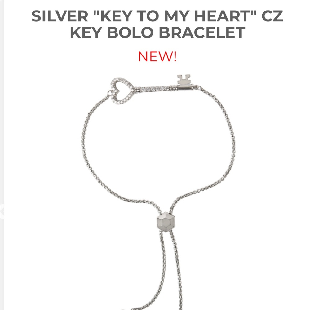 Origami owl “key to my heart” CZ bolo bracelet